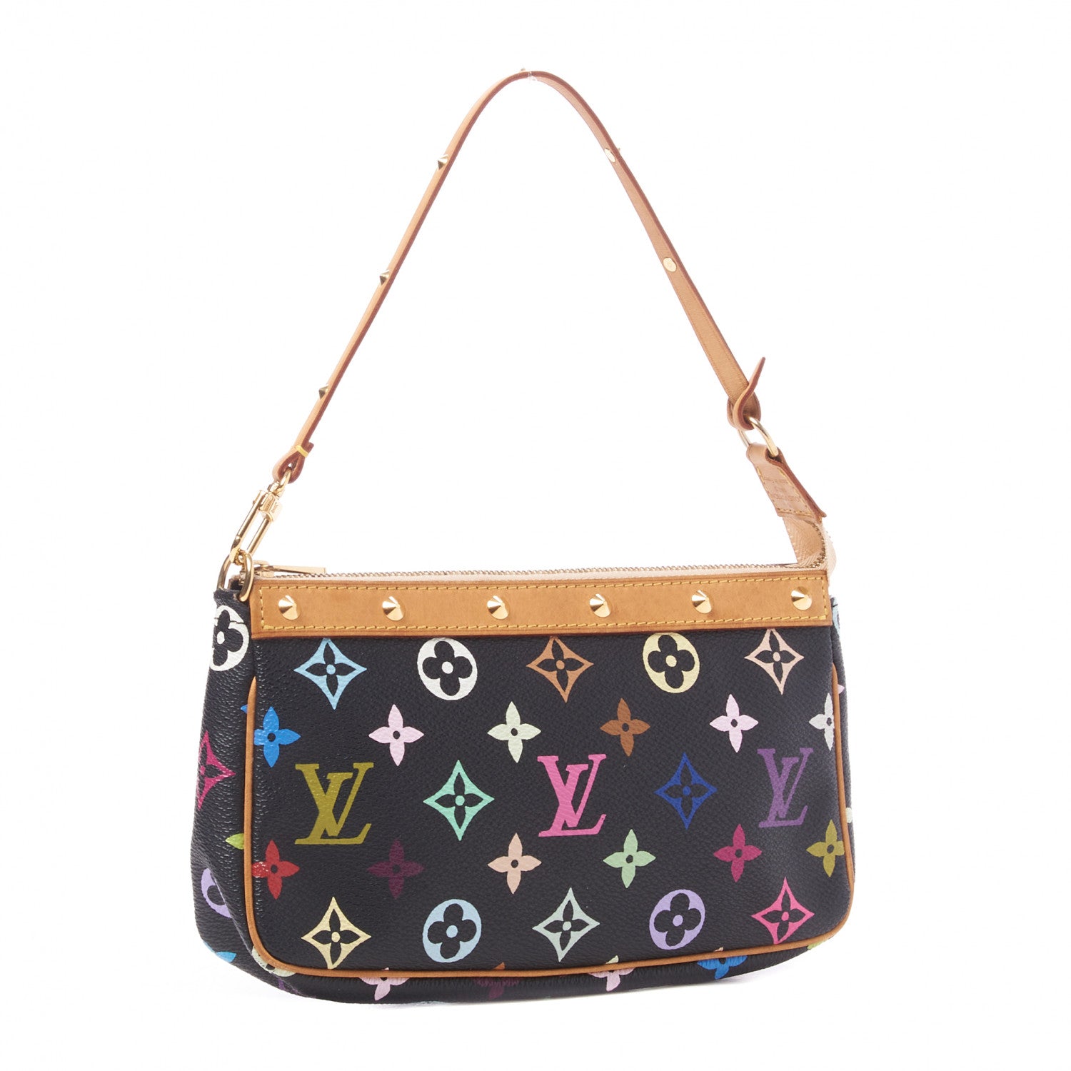 Louis Vuitton Monogram Multicolor Pochette Accessories Black 3 of 8
