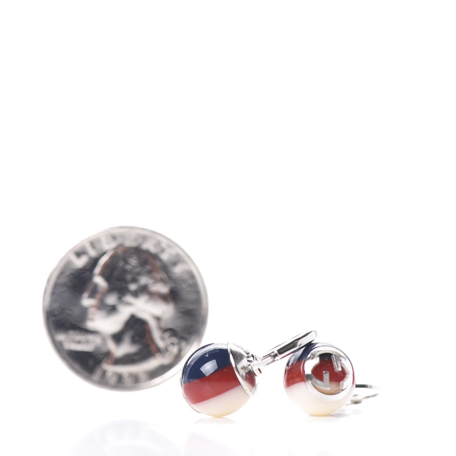 Gucci Resin Web Earrings Red Blue White 2 of 8