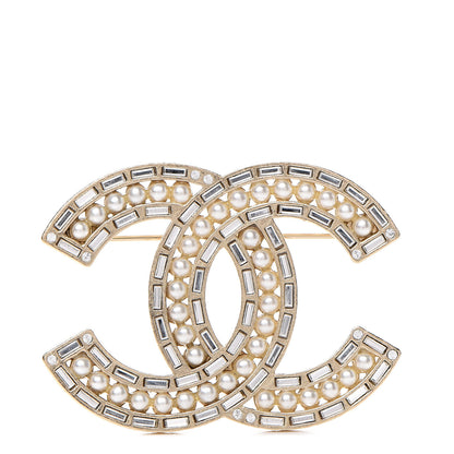 Chanel Pearl CC Brooch Gold 1 of 4