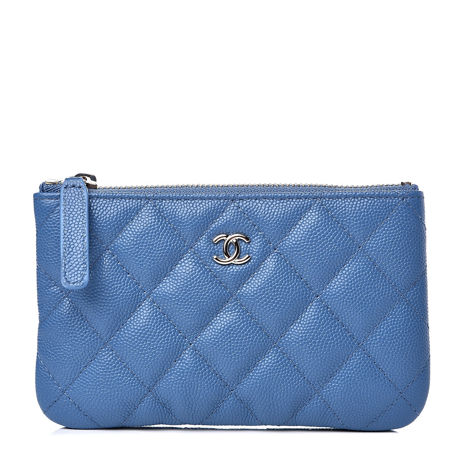 Chanel Caviar Quilted Small Cosmetic Case Blue 1 of 7