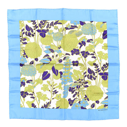 Burberry Silk Floral Print Square Scarf Blue 1 of 7