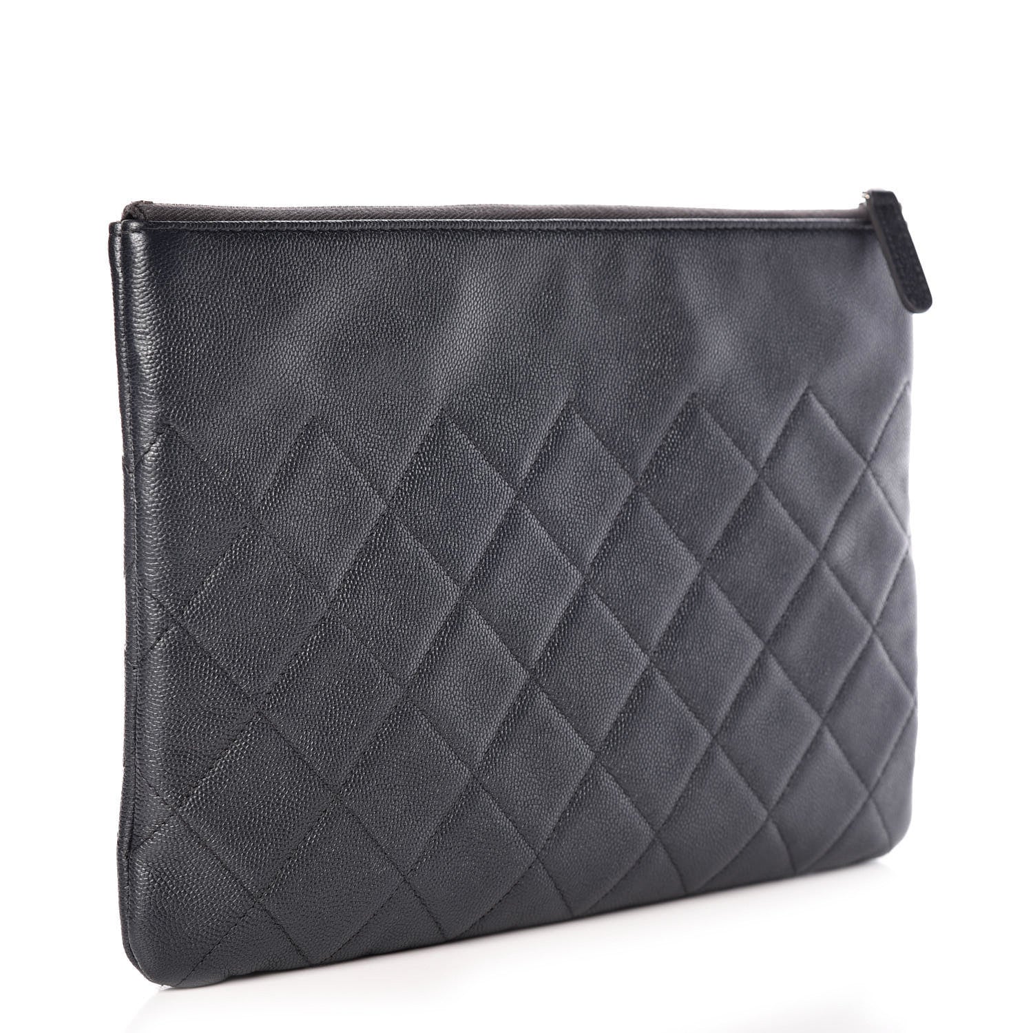 Chanel Metallic Caviar Quilted Medium Maxi CC Cosmetic Case Black 3 of 10