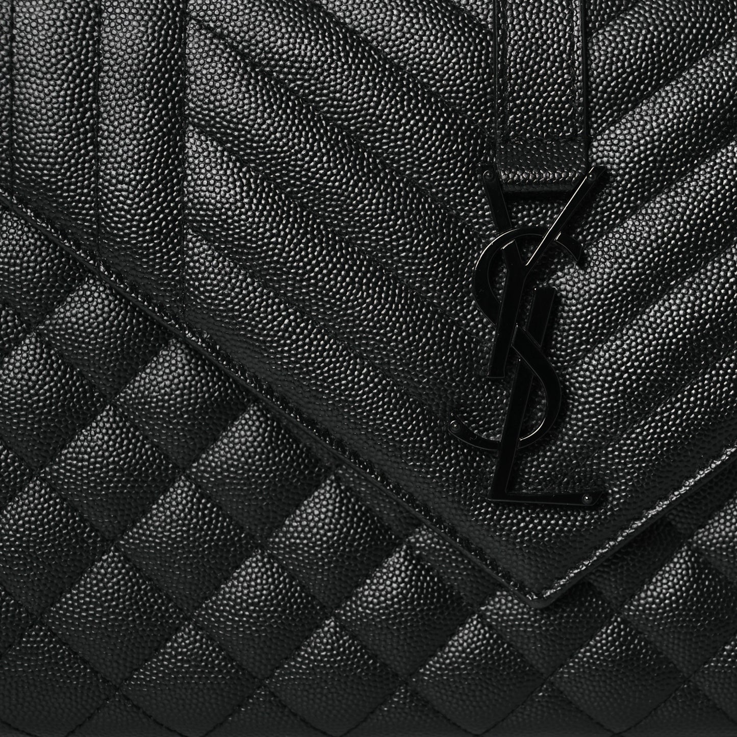 Grain De Poudre Textured Mixed Matelasse Triquilt Medium Monogram Monochrome Satchel Black