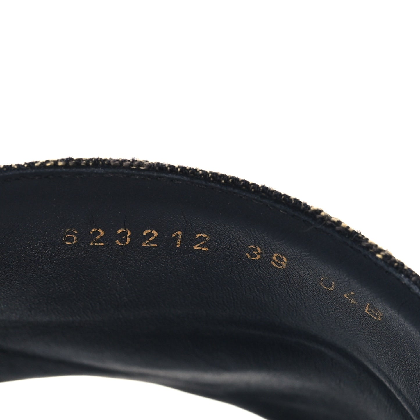 Jacquard Black Denim GG Monogram Angelina Platform 55mm Slide Sandals 39 Black Ivory