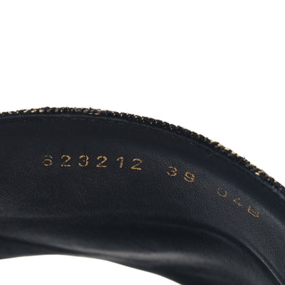 Gucci Jacquard Black Denim GG Monogram Angelina Platform 55mm Slide Sandals 39 Black Ivory 7 of 11