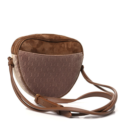 Saint Laurent Velvet Suede Le Monogramme Coeur Crossbody Brown 3 of 10