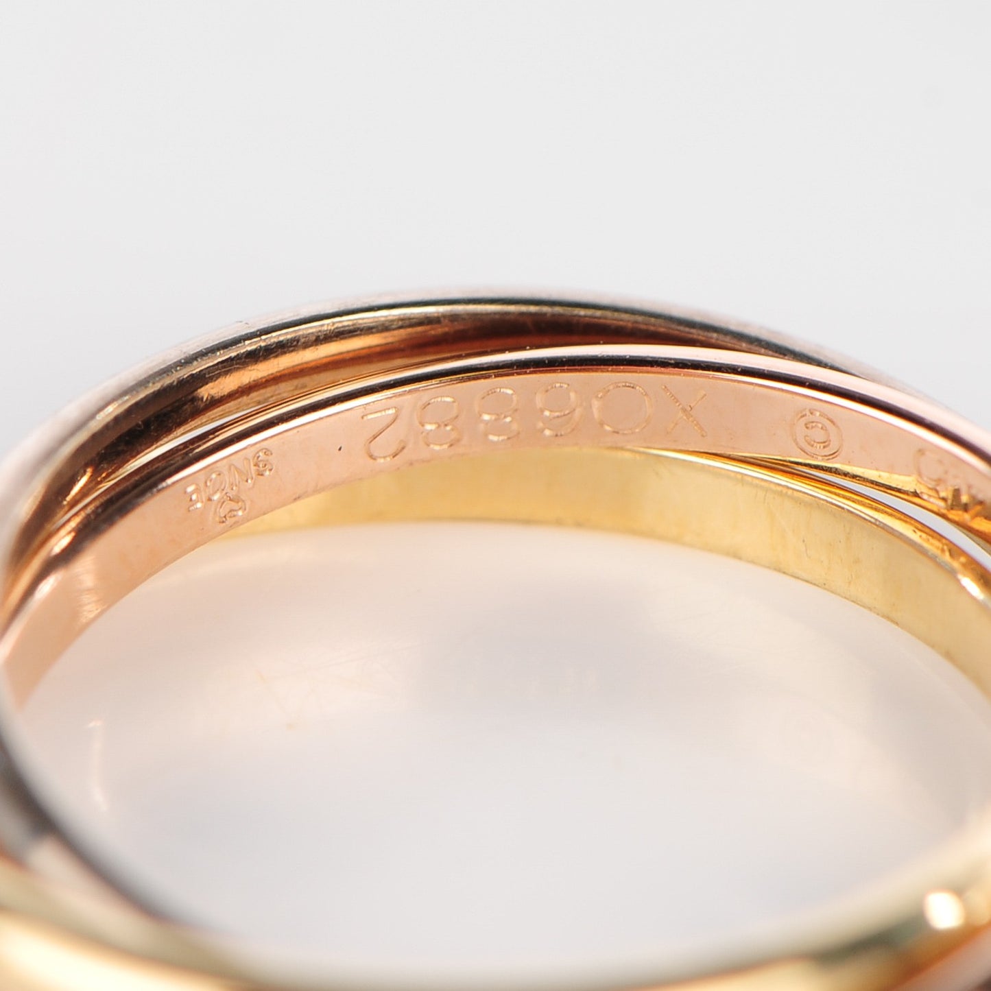 18K Pink Yellow White Gold Extra Small Trinity Ring 45 3.25