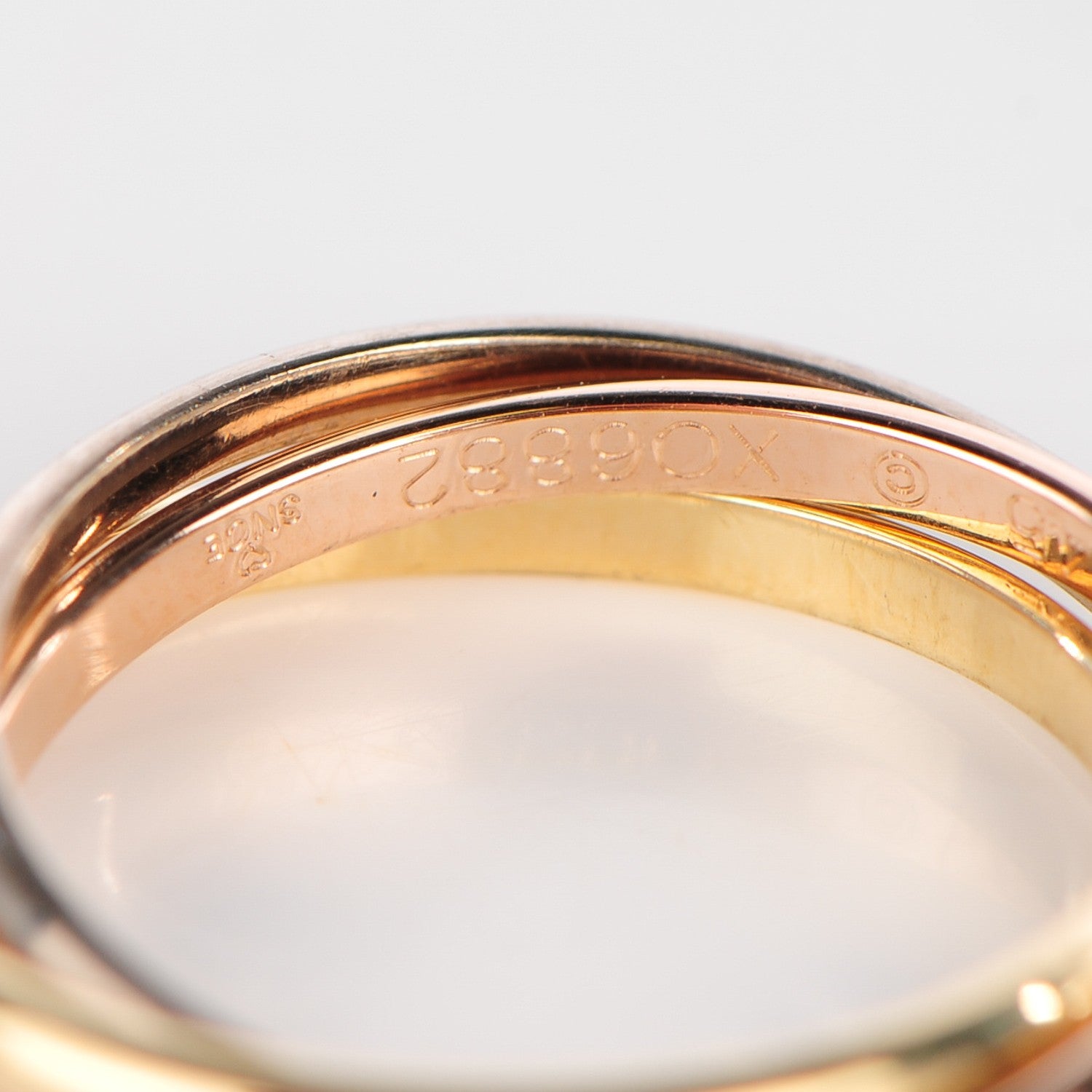 Cartier 18K Pink Yellow White Gold Extra Small Trinity Ring 45 3.25 5 of 7