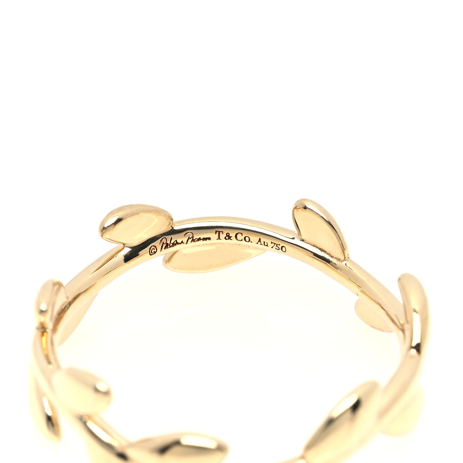 Tiffany 18K Yellow Gold Narrow Paloma Picasso Olive Leaf Band Ring 52 6 4 of 5