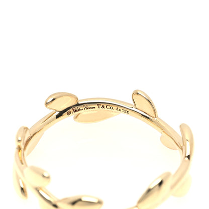 Tiffany 18K Yellow Gold Narrow Paloma Picasso Olive Leaf Band Ring 52 6 4 of 5