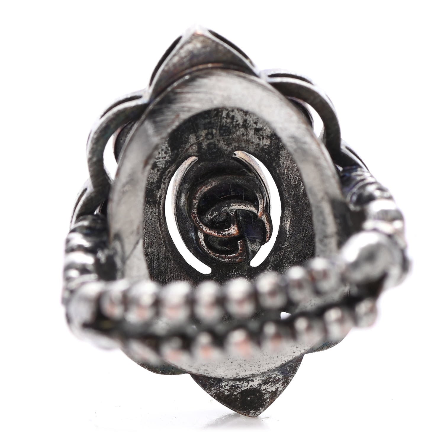 Gucci Metal Crystal Resin Ring 5.5 Aged Silver Multicolor 3 of 3