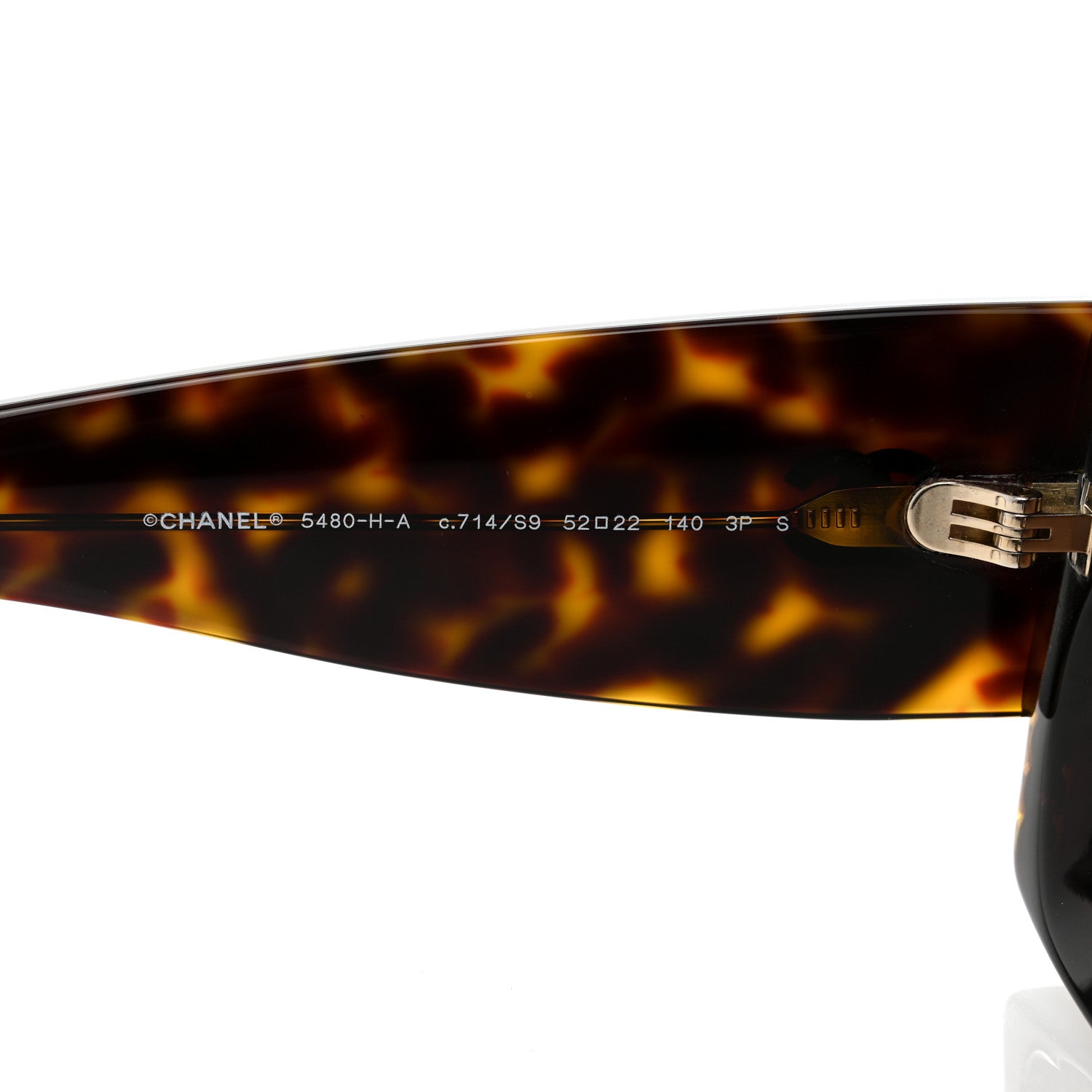 Chanel Acetate Pearl Rectangle Sunglasses 5480-H-A Tortoise 5 of 8