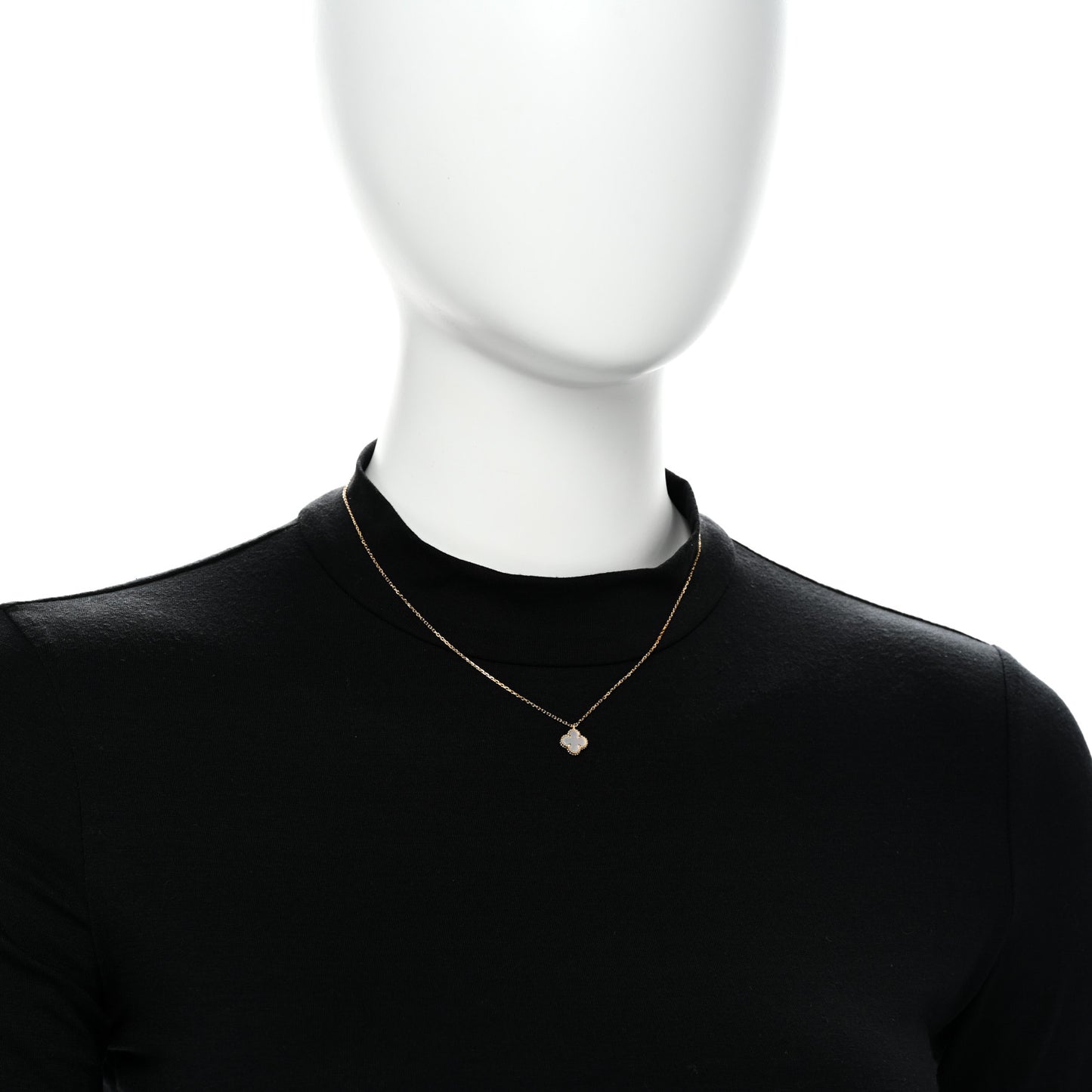 18K Yellow Gold Mother of Pearl Sweet Alhambra Pendant Necklace