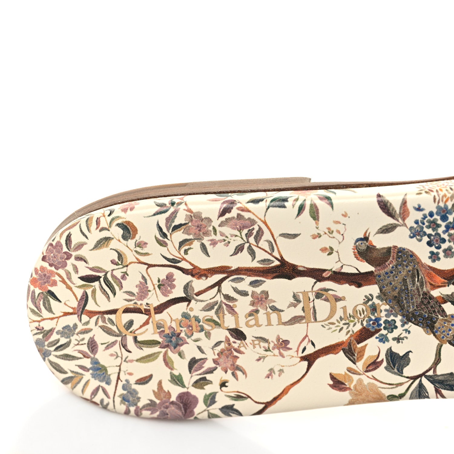 Christian Dior Canvas Jardin d’Hiver Embroidered Dway Flat Slide Sandals 39 White Multicolor 8 of 8