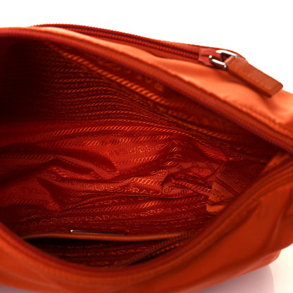 Prada Tessuto Nylon Saffiano Messenger Bag Papaya 5 of 12