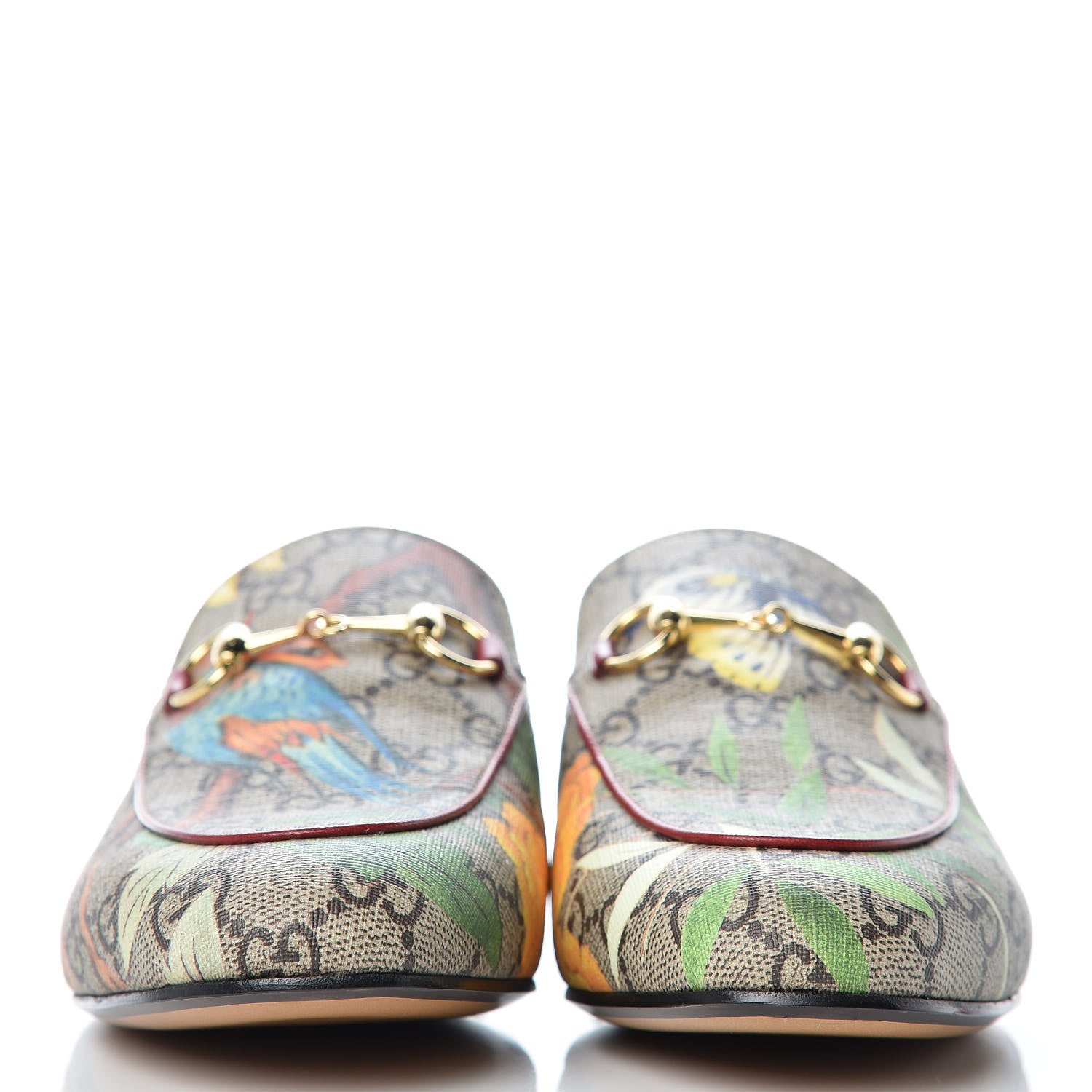 Gucci GG Supreme Monogram Tian Womens Princetown Slippers 37 Beige Ebony Multicolor 2 of 12