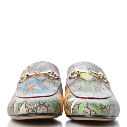 Gucci GG Supreme Monogram Tian Womens Princetown Slippers 37 Beige Ebony Multicolor 2 of 12