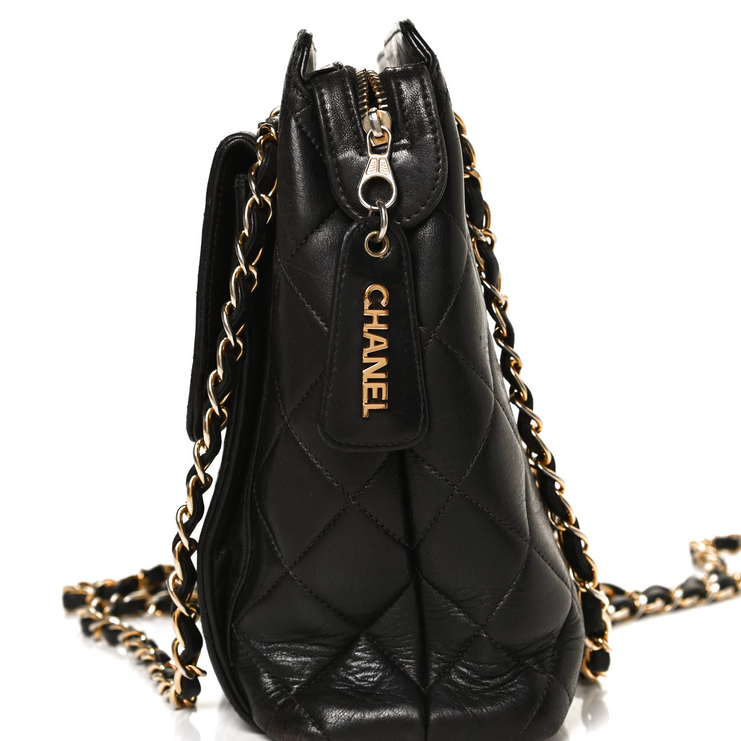 Chanel Lambskin Quilted Flap Shoulder Bag Black 5 of 10