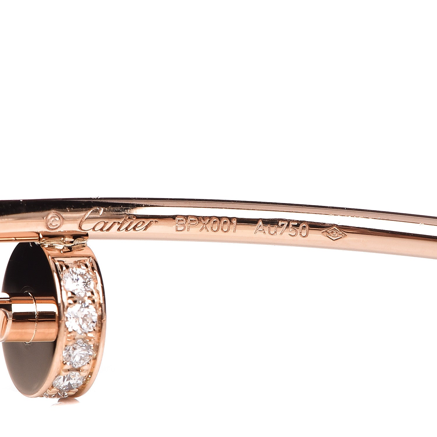 Cartier 18K Pink Gold Diamond Juste Un Clou Hoop Earrings 3 of 5