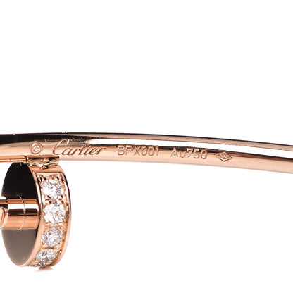 Cartier 18K Pink Gold Diamond Juste Un Clou Hoop Earrings 3 of 5