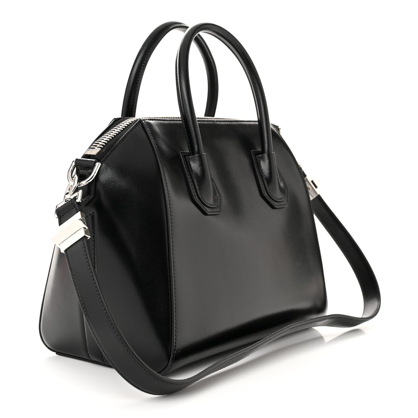 Shiny Lord Calfskin Small Antigona Black