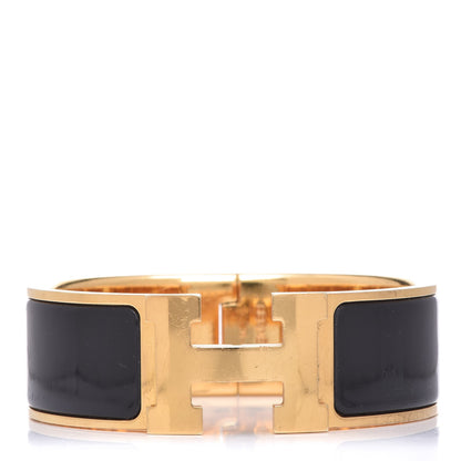 Hermes Enamel Wide Clic Clac H Bracelet PM Black 1 of 5