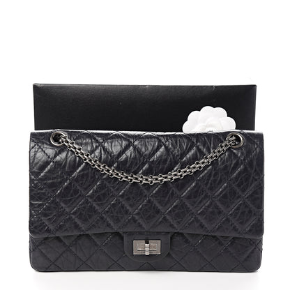 Chanel Aged Calfskin Quilted 2.55 Reissue 226 Flap Navy Blue 9 of 9