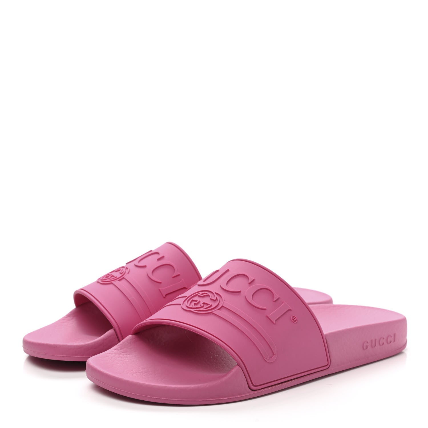 Gucci Rubber Womens Logo Slide Sandals 38 Fuchsia 3 of 10