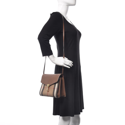 Burberry Derby Calfskin House Check Small Macken Crossbody Bag Tan 2 of 16