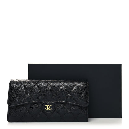 Chanel Caviar Quilted Long Flap Wallet Black 10 of 10