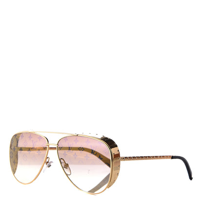 Louis Vuitton Monogram Las Vegas Parano Sunglasses Z1054W Gold 1 of 8
