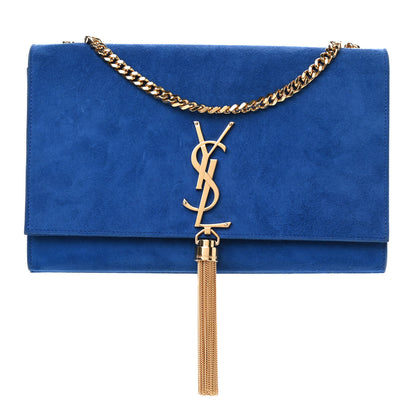 Saint Laurent Suede Medium Classic Monogram Kate Tassel Satchel Royal Blue 1 of 8