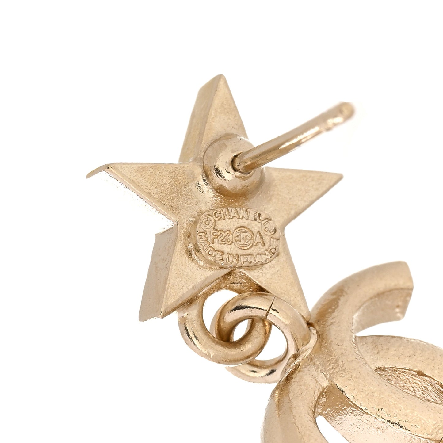 Crystal CC Star Drop Earrings Gold