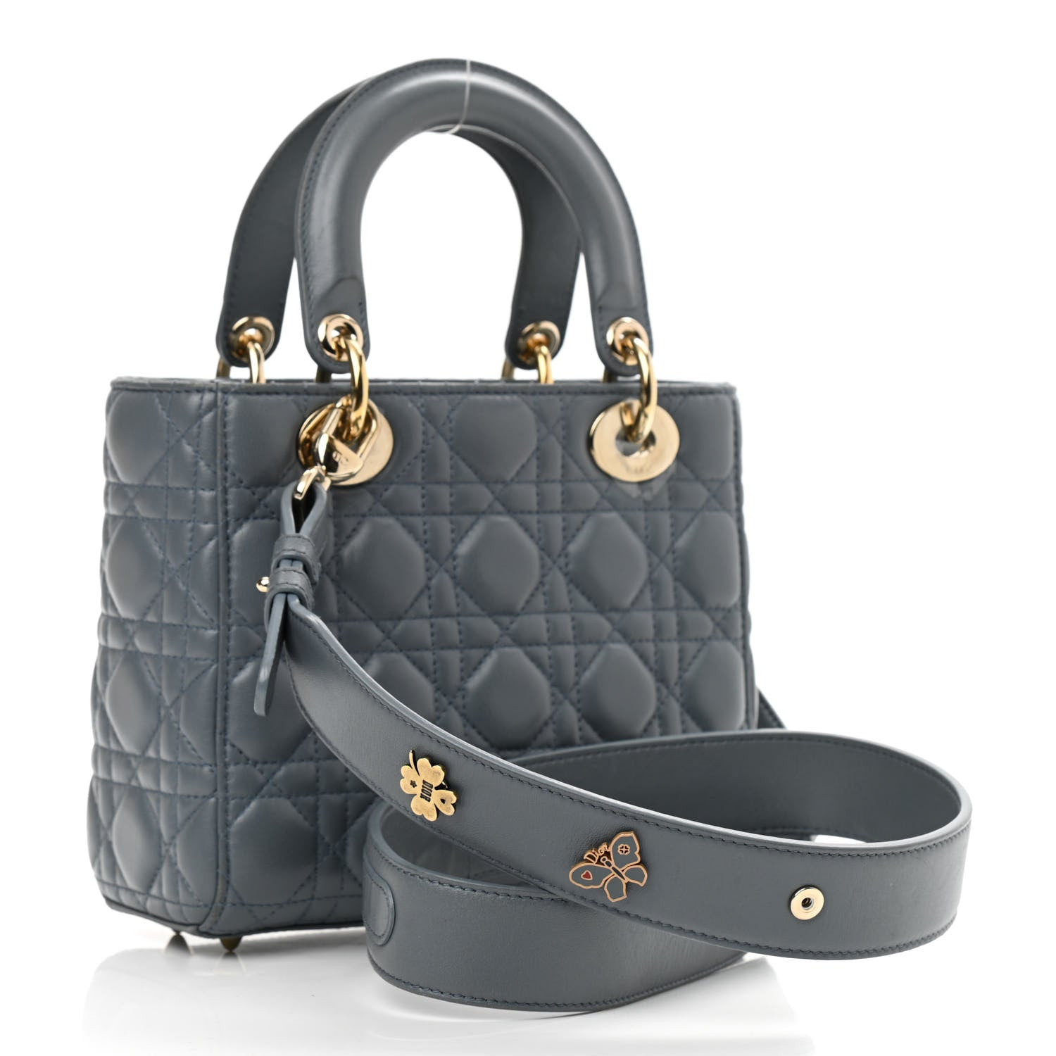 Christian Dior Lambskin Cannage Small My Lady Dior Blue Grey 3 of 10