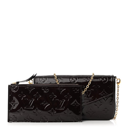 Louis Vuitton Vernis Pochette Felicie Chain Wallet Amarante 1 of 10