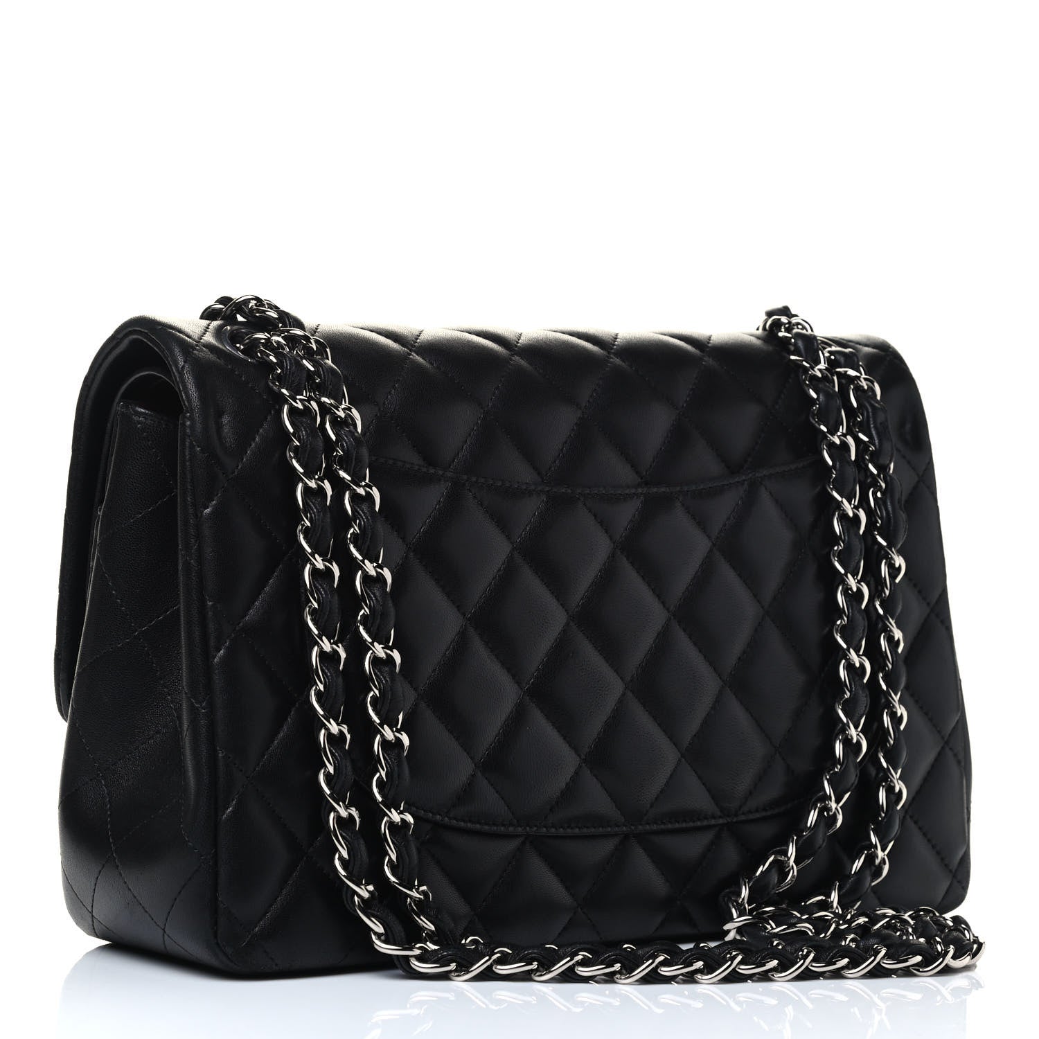 Chanel Lambskin Quilted Jumbo Double Flap Black 2 of 4