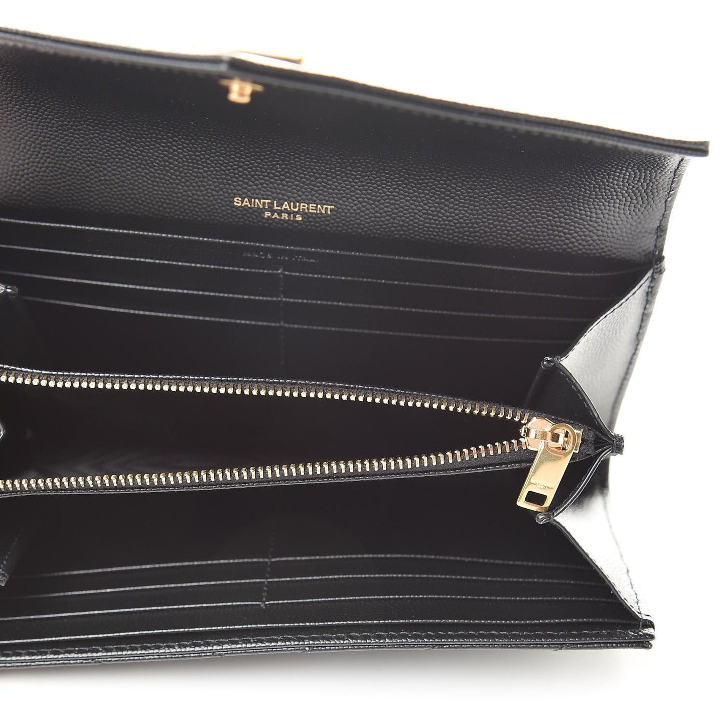Grain De Poudre Matelasse Chevron Monogram Flap Wallet Black