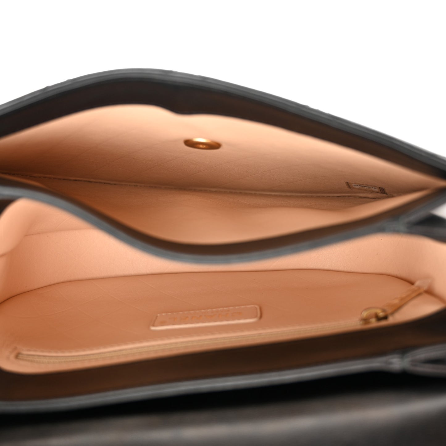 Calfskin Quilted Small Moon Messenger Black