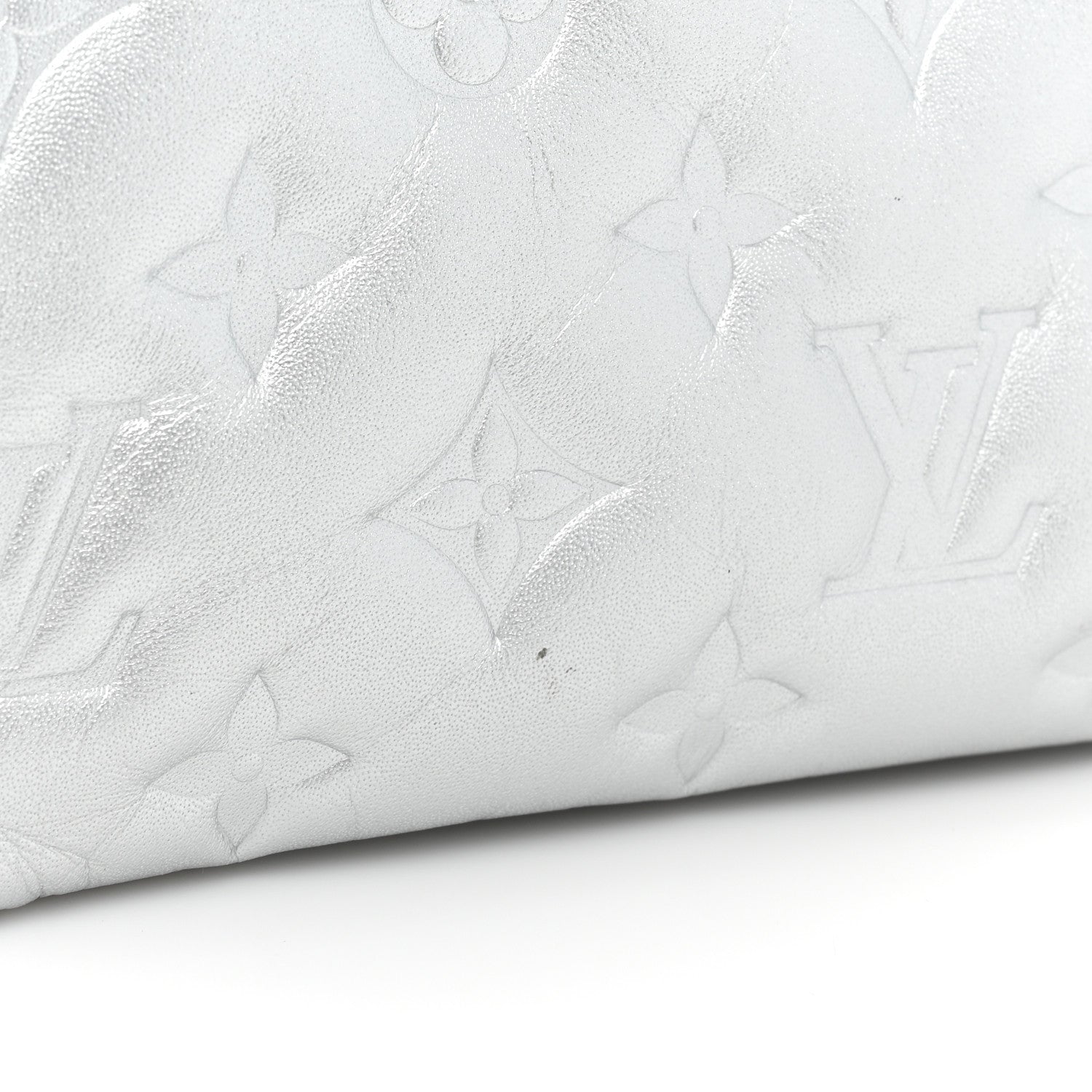 Louis Vuitton Lambskin Embossed Monogram Coussin BB Silver 15 of 18