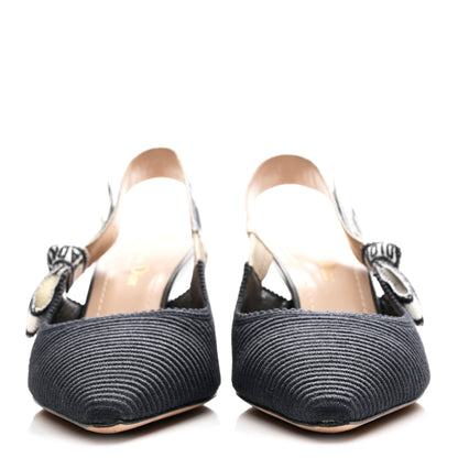 Christian Dior Technical Canvas Ribbon J Adior Slingback 65mm Pumps 37 Deep Blue 3 of 10