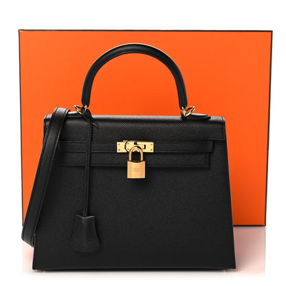 Hermes Epsom Kelly Sellier 25 Black 38 of 38