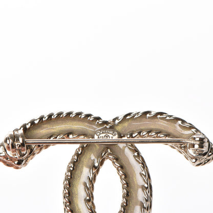 Chanel Crystal CC Brooch Light Gold 6 of 6