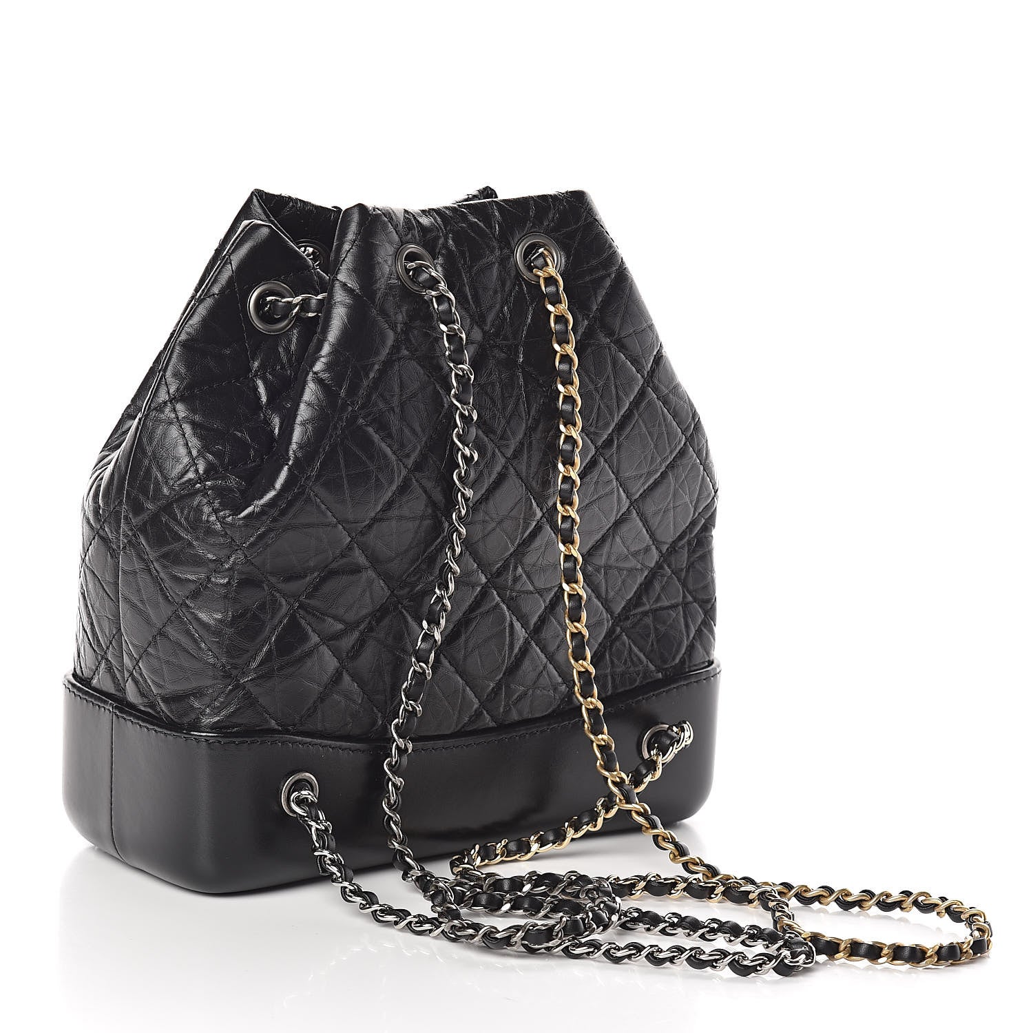 Chanel Aged Calfskin Quilted Small Gabrielle Backpack Black 3 of 10