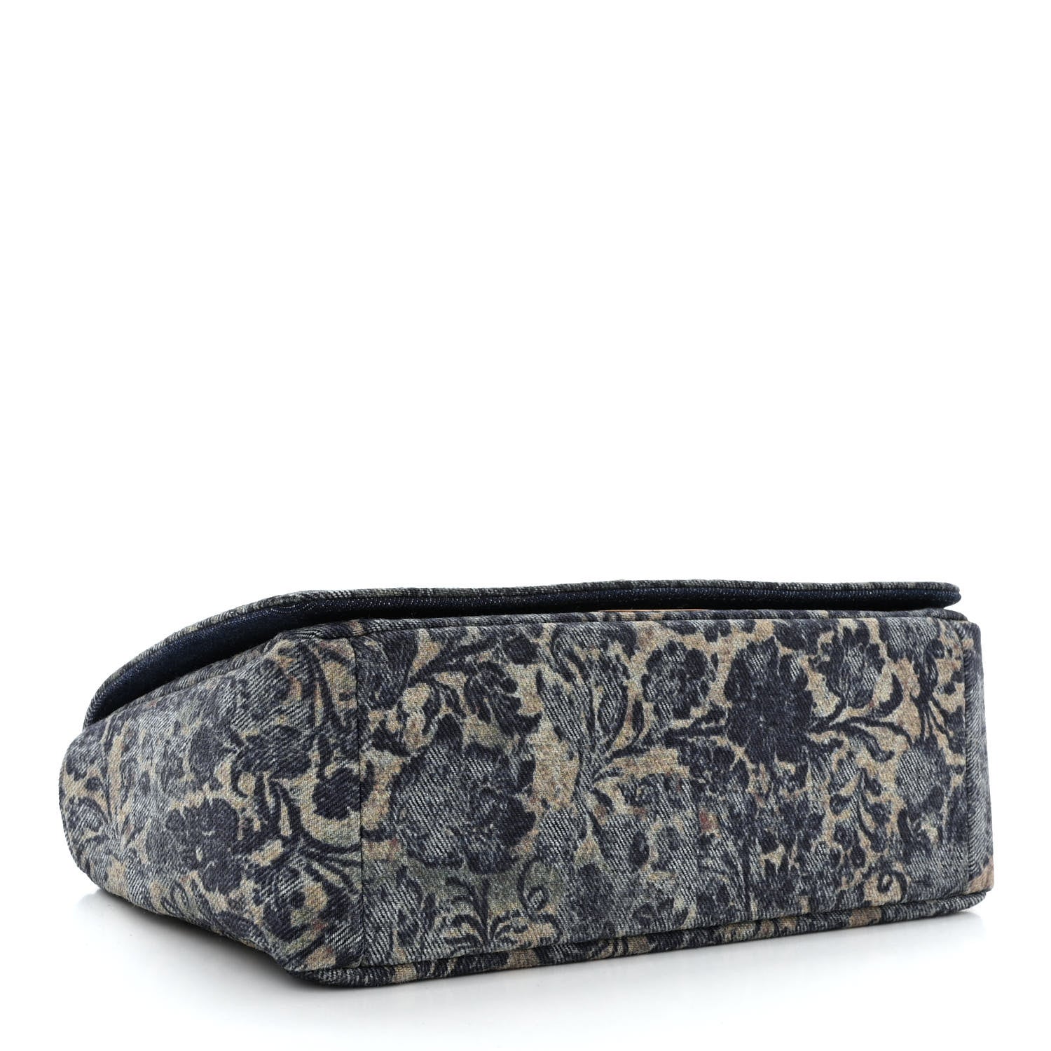 Christian Dior Denim Brocart Embroidered Medium Caro Bag Blue 4 of 10