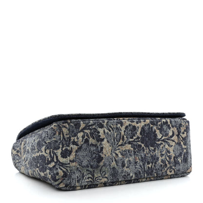 Christian Dior Denim Brocart Embroidered Medium Caro Bag Blue 4 of 10