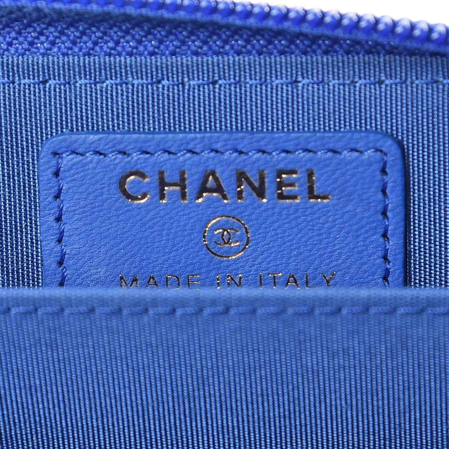 Lambskin Quilted Boy Zip Around Coin Purse Wallet Blue