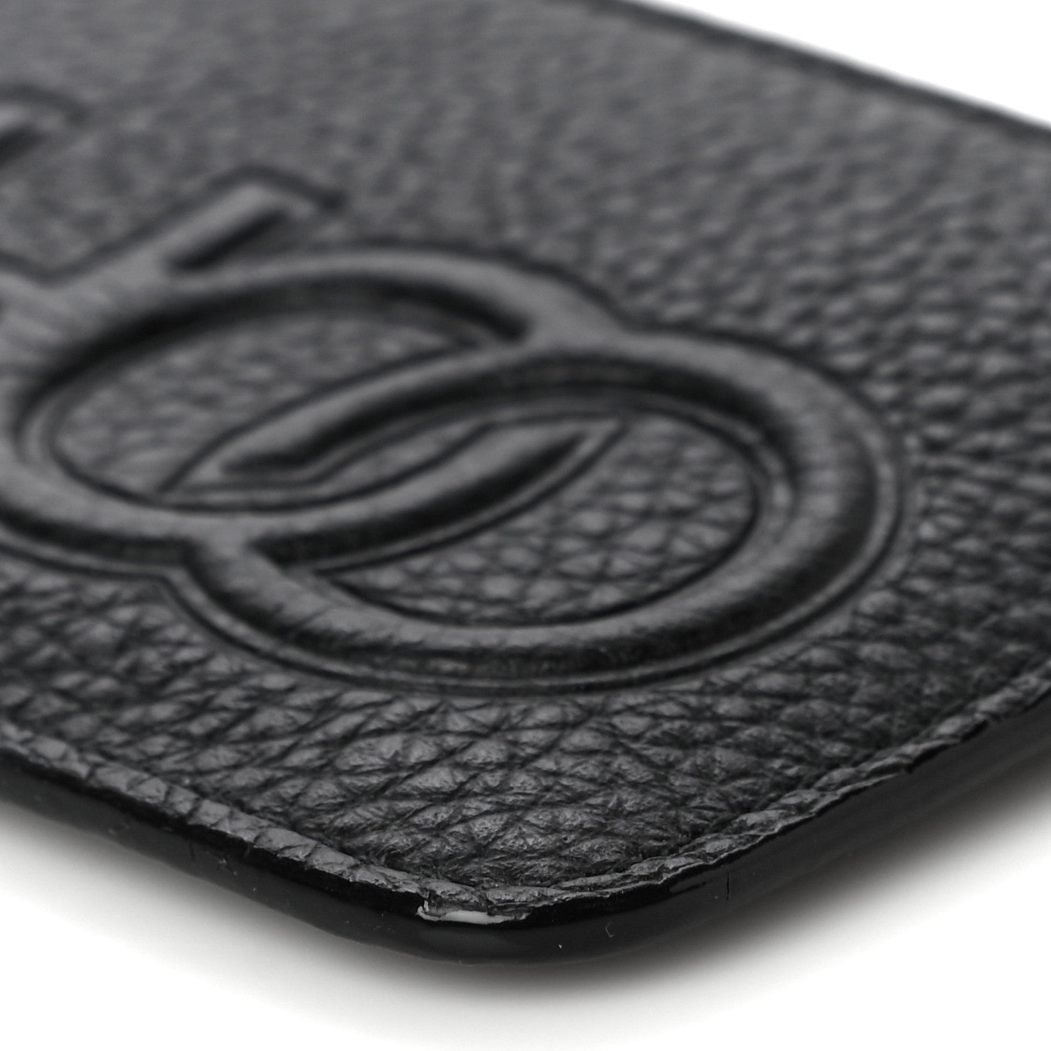 Jimmy Choo Calfskin Logo Embossed Card Holder On Chain Black 10 of 11