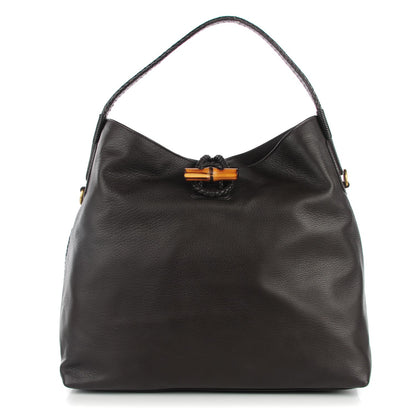 Gucci Deerskin Large Hip Bamboo Hobo Dark Cocoa 1 of 7