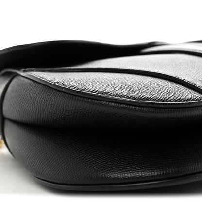 Christian Dior Grained Calfskin Saddle Bag With Strap Black 10 of 11