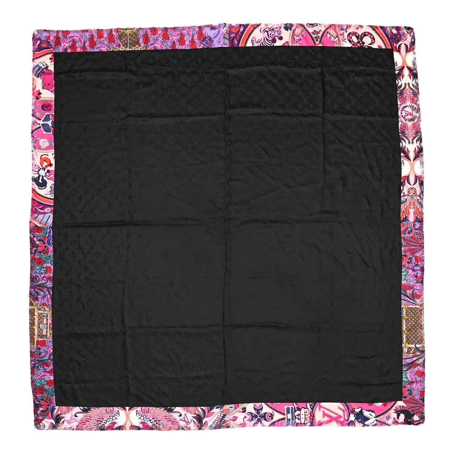 Louis Vuitton Wool Silk Be Mindful Monogram Shawl Magenta 1 of 5